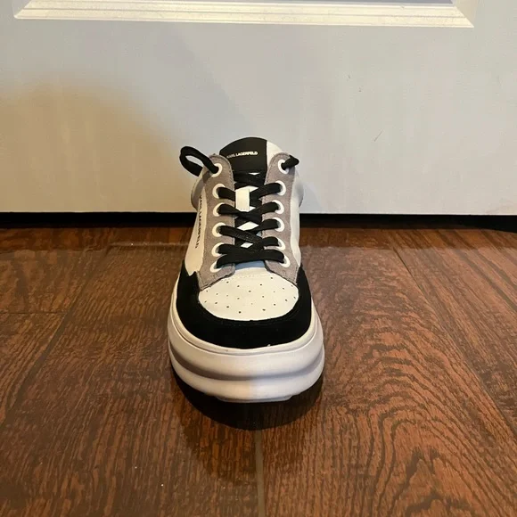 Karl Lagerfeld MEN'S COLORBLOCK LEATHER & SUEDE SNEAKERS - Picture 4 of 4